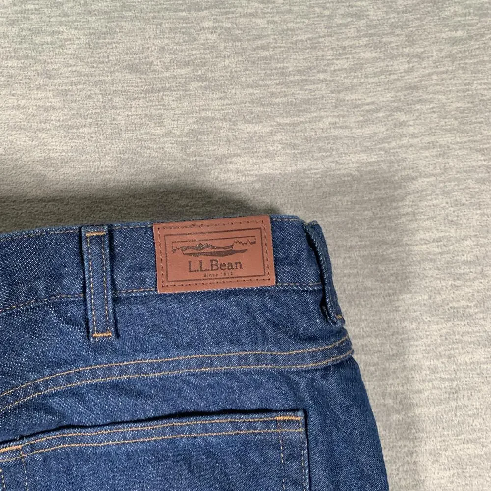 L.L.Bean Jeans Mens 42x29 Blue Comfort Waist Relaxed Straight Leg Denim 5 Pocket